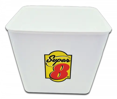 Super 8 Ice Bucket Square White Super 8 Motel Png Super 8 Logo