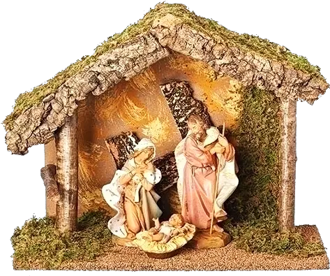 Fontanini 75 Inch Scale 3 Piece Nativity Set With Stable Nativity Scene Png Nativity Scene Png