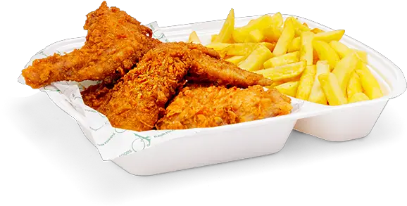 3 Pcs Crispy Wings With French Fries Crispy Chicken Wings With French Fry Png French Fries Png