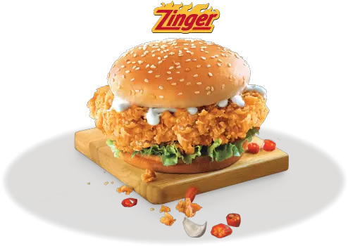 Download Chicken Zinger Kfc Tower Burger Full Size Png Kfc Zinger Burger Burger Transparent Background