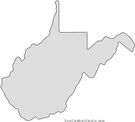 West Virginia Map Outline Printable State Shape Stencil West Virginia State Shape Png Us Map Outline Png