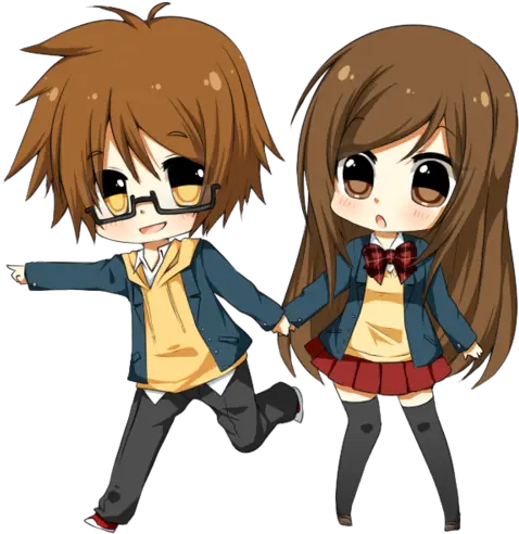 Cute Anime Couple Chibi Cute Anime Couple Png Anime Couple Transparent