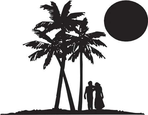 Palm Trees And Couple Palm Trees Couple Silhouette Full Coconut Laser Cut Tree Png Palm Tree Silhouette Png