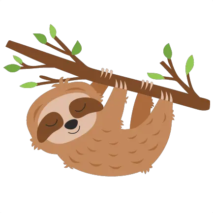 Sloth Hanging From Tree Svg Cut File Free Sloth Svg File Png Sloth Png