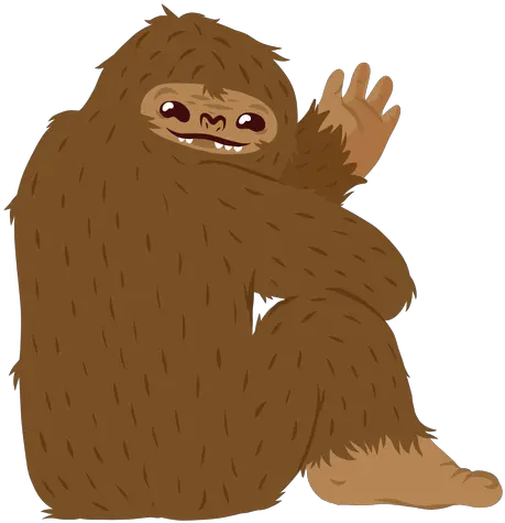 Bigfoot Sitting Cartoon Sasquatch Bigfoot Transparent Background Png Bigfoot Png