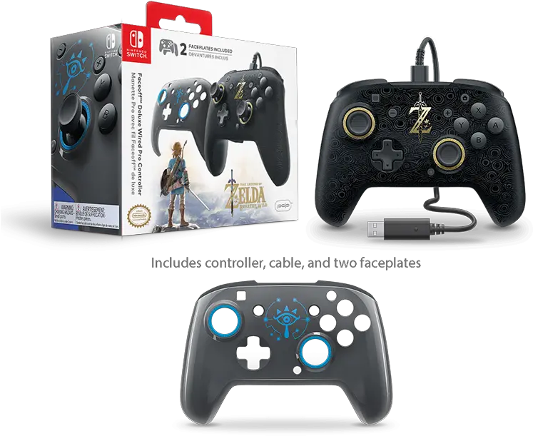 Pdp Faceoff Wired Pro Controller For Switch Zelda Pro Controller Switch Zelda Png Switch Controller Png
