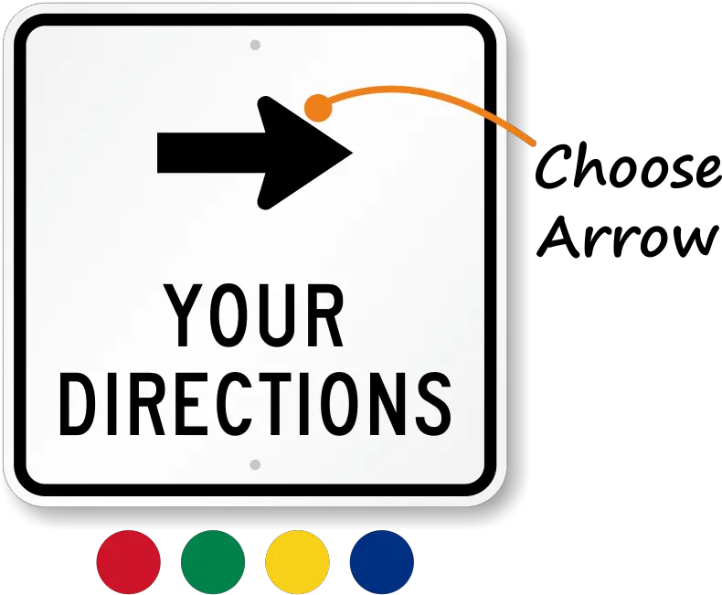 Custom Directional Arrow Sign Sku K2 3229 Vintage Street Signs Directions And Instructions Png Arrow Sign Png