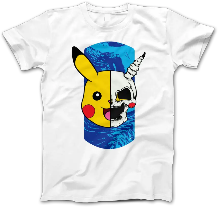 Half Skull Pikachu T Shirt U2014 Caleb Linden Design Png Pikachu Transparent