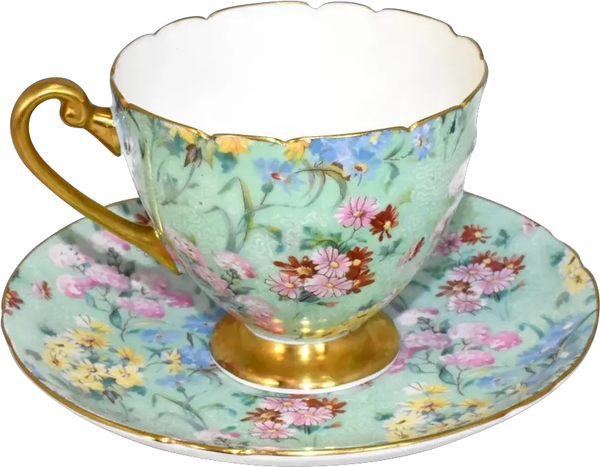 Shelley Melody Chintz Teacup And Saucer Ripon 13382 Tea Cup And Saucer Transparent Background Png Tea Set Png