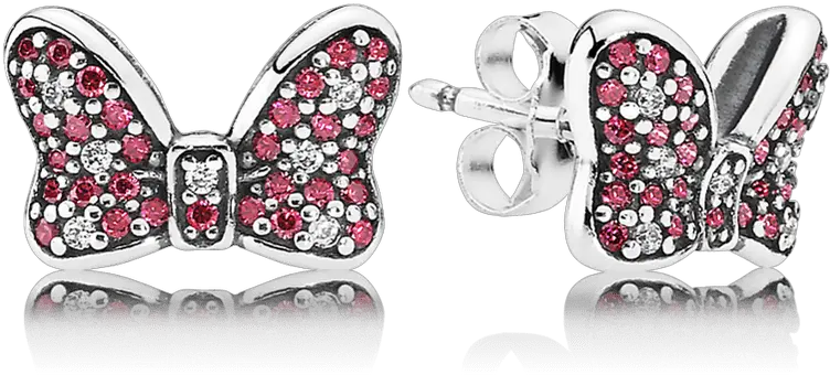 Download Pandora Minnie Mouse Bow Earrings 2 By Austin Minnie Earrings Pandora Png Minnie Mouse Bow Png