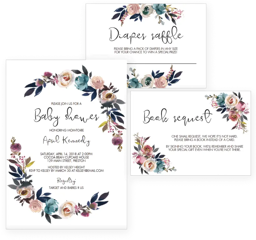 Download Hd Flower Games Printable Package Pinterest Boho Floral Baby Shower Invitations Template Png Boho Png