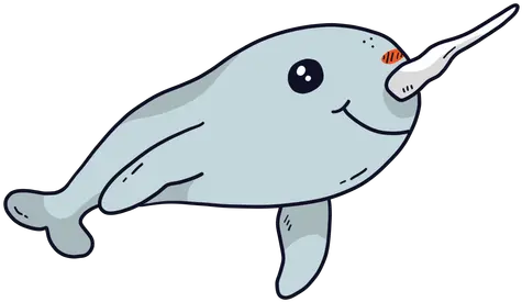 Cute Narwhal Flipper Tusk Tail Flat Transparent Png U0026 Svg Clip Art Narwhal Png