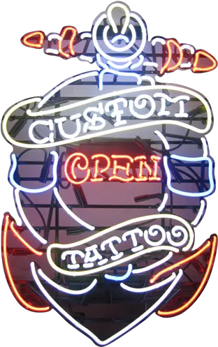 Open Custom Tattoo Neon Sign Tattoo Neon Png Neon Sign Png
