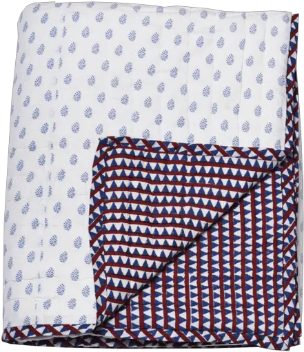 Reversible Quilted Bed Cover Polka Dot Png Triangle Pattern Png