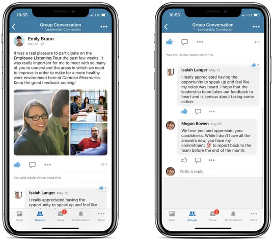 New Conversation Experience For Yammer Mobile Microsoft Yammer Mobile App Template Png Conversation Png