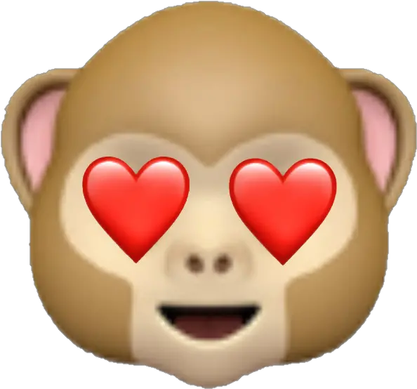 Emoji Monkey Heart Hearteyes Monkey With Heart Eyes Emoji Png Heart Emojis Transparent