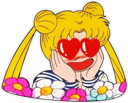 Telegram Sticker U200d From Original Sailor Moon Pack Anime Heart Eyes Girls Png Sailor Moon Icon Pretty