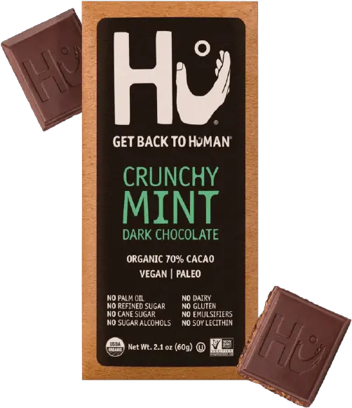 Hu Crunchy Mint Chocolate Bar Hu Dark Chocolate Png Chocolate Bar Transparent