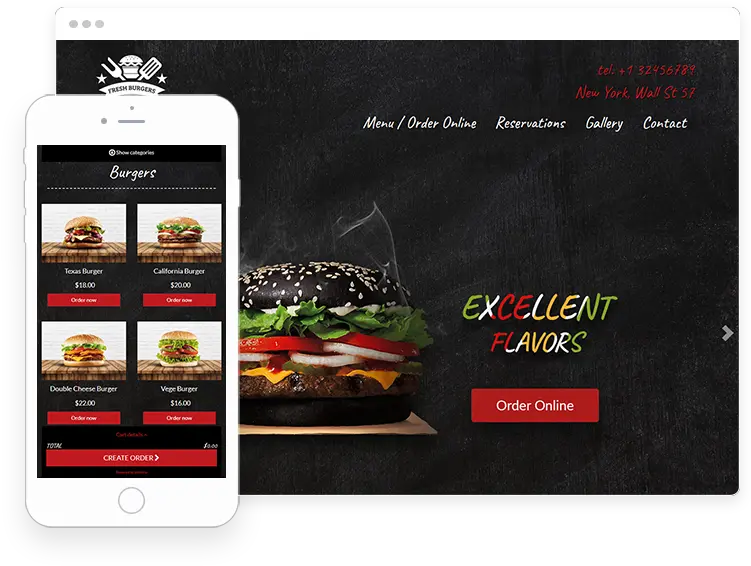 Best Restaurant Website Templates And Themes Upmenucom Smart Device Png Modern Order Online Icon Restaurant Free