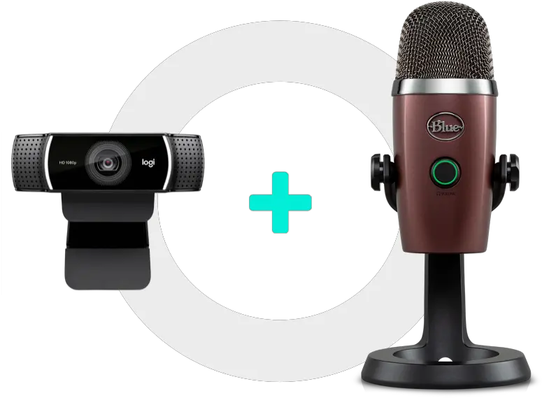 Instant Creator Studio Nano Webcam U0026 Microphone Package Blue Yeti Nano Red Onyx Png Gold Microphone Png