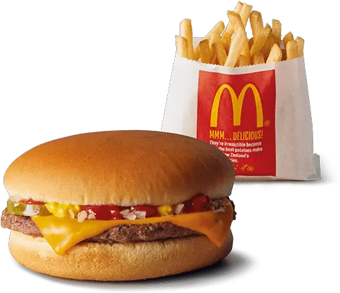 Download Cheeseburger Small Fries Burger And Fries Mcd Png Burger And Fries Png