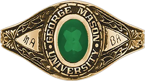 George Mason University Womenu0027s Bouquet College Ring Solid Png George Mason University Logos