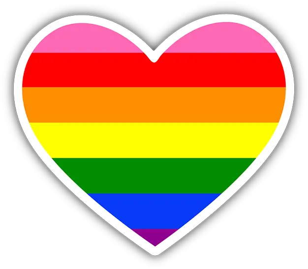 Download Gay Pride Rainbow Flag Heart Pride Flag Sticker Png Rainbow Flag Transparent
