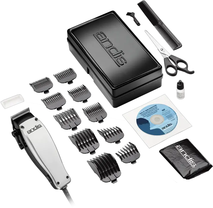 Home Haircut Adjustable Blade 19 Piece Haircutting Kit Andis Haircut Kit Png Barber Clippers Png