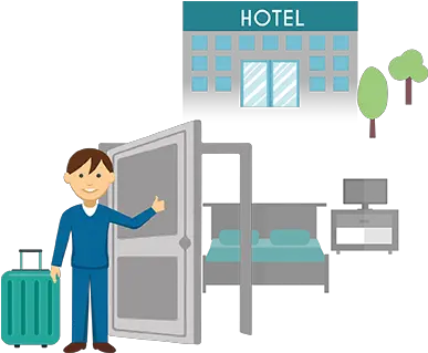 Illustration Of Self Checkout At A Hotel And Happy Check Stay In A Hotel Cartoon Png Happy Customer Png