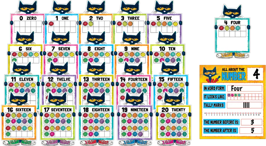 Pete The Cat Numbers 0 20 Idu003d24328 Numbers 11 To 20 Bulletin Board Png Pete The Cat Png