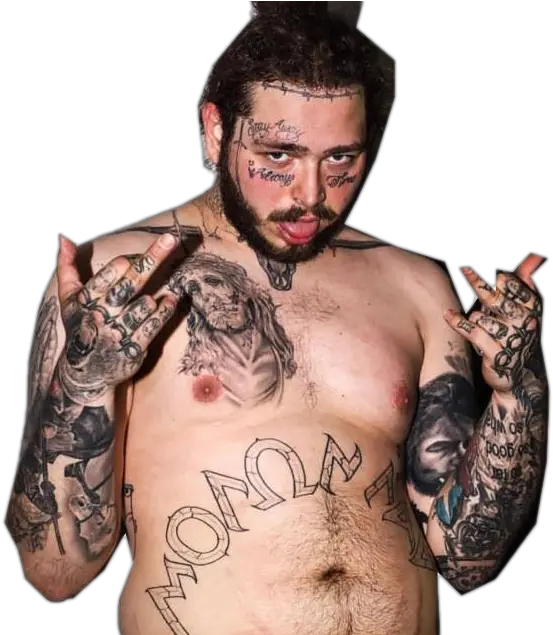 Post Malone Png Image Background Post Malone Tattoos Body Post It Png