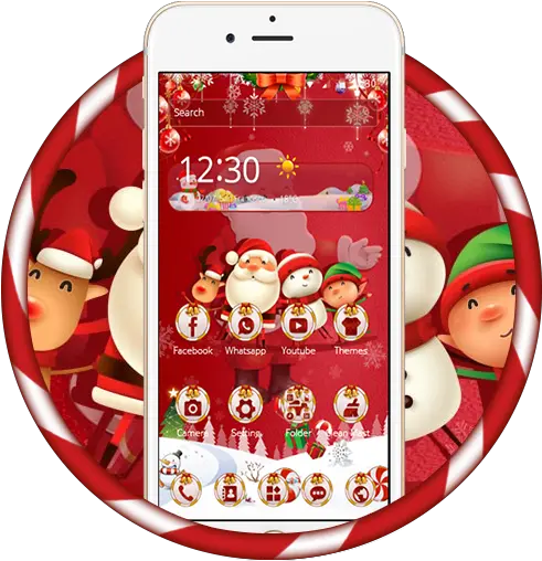 About Red Santa Claus Christmas Happy Theme Iphone Png Christmas Folder Icon