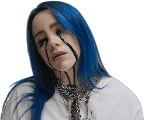 Billie Eilish Crying Black Tears Over Billie Eilish Png Crying Tears Png