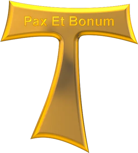 3d Look Franciscan Tau Cross Pax Et Bonum Gold Digital Art Png Tau Icon
