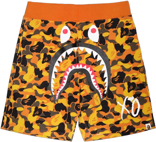 Bape X Xo Camo Shark Sweat Shorts Gym Shorts Png Shorts Png