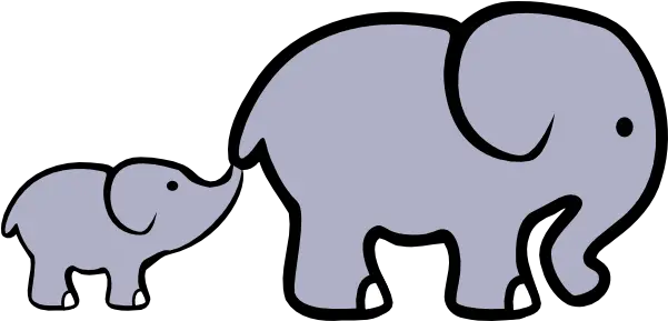 Baby Elephant Cartoon Drawing Elephant Outline With Baby Png Elephant Clipart Transparent Background