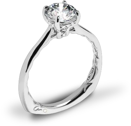 14k White Gold A Jaffe Mes837q Solitaire Engagement Ring Jaffe Solitaire Engagement Ring Png Diamond Ring Png