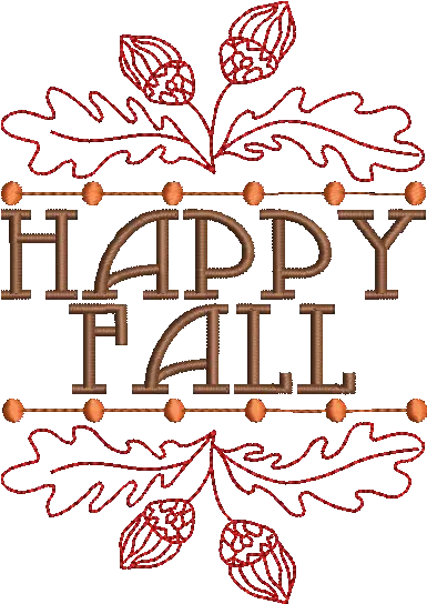 Happy Fall With Sketch Embroidery Design Illustration Png Fall Frame Png