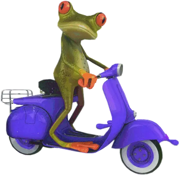 Blue Scooter Frog Frog On Scooter Png Frog Png