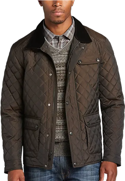 Pronto Uomo Brown Modern Fit Quilted Long Sleeve Png Bay Icon Denim