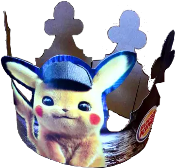 Pikachu Pokemon Detectivepikachu Anime Crown Hat Burger Burger King Crown Pikachu Png Burger King Crown Png