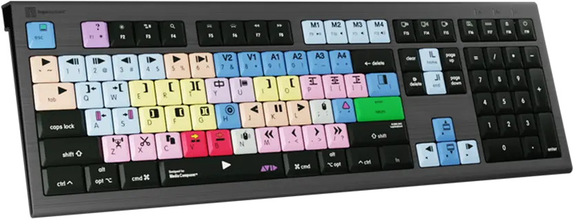 Review Logickeyboardu0027s Astra 2 Backlit Editing Keyboard Avid Keyboard Png Avid Media Composer Icon