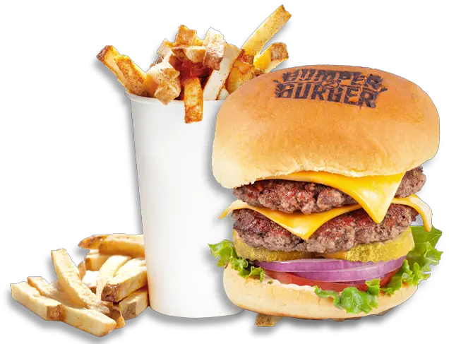 Bumper 2 Burger Fueled With Flavor Lombard Chicago Cheeseburger Png Burger And Fries Png