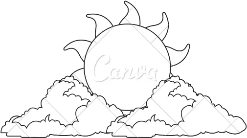 Sun And Clouds Png Black White Transparent Sketch Cloud Drawing Png