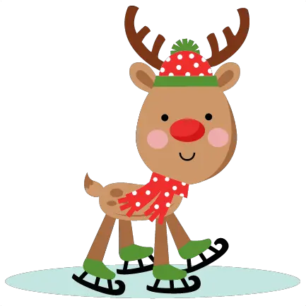 Santa Hockey Clipart Transparent Penguin Ice Skating Clipart Png Reindeer Transparent