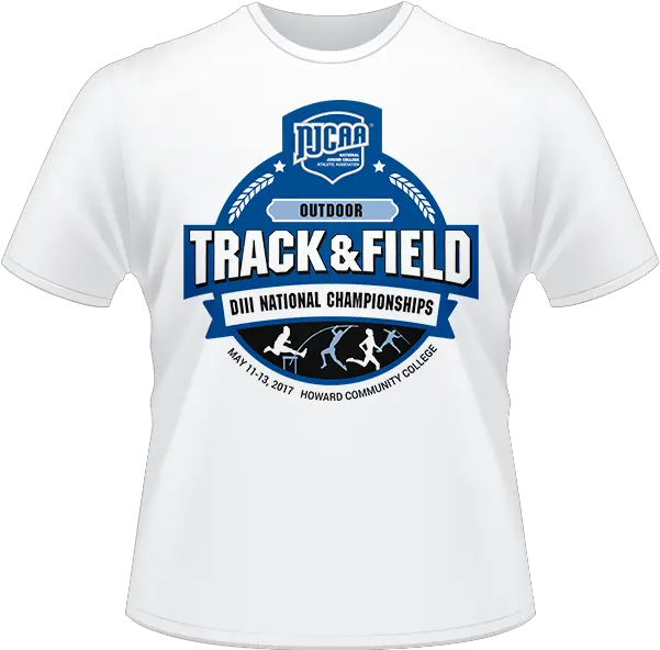 2017 Njcaa Track Diii Championship White T Shirt Active Shirt Png White T Shirt Transparent