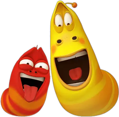 Larva Red And Yellow Funny Faces Larva Cartoon Png Funny Faces Png