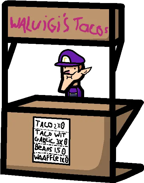 Aphducfdh Taco Stand Fan Art Png Waluigi Transparent