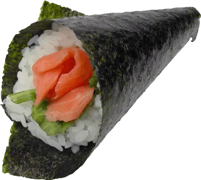 Types Of Sushi Ten Salmon Hand Roll Sushi Png Sushi Roll Png
