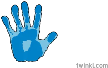 Blue Left Handprint Illustration Twinkl Hand Png Handprint Png